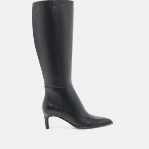 Dolce Vita ALIMA WIDE CALF BOOTS BLACK LEATHER
