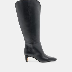 Dolce Vita BRION EXTRA WIDE CALF BOOTS BLACK LEATHER