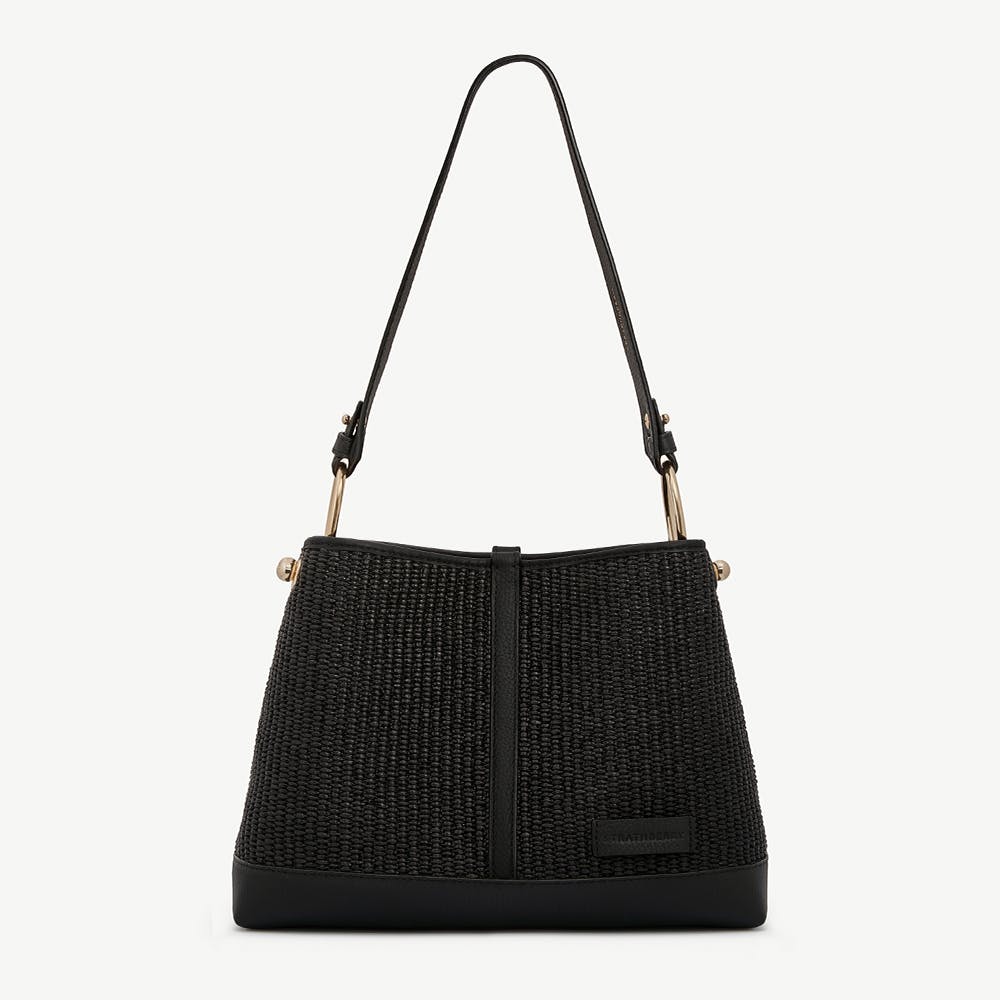 Strathberry Lana Hobo - Black Raffia