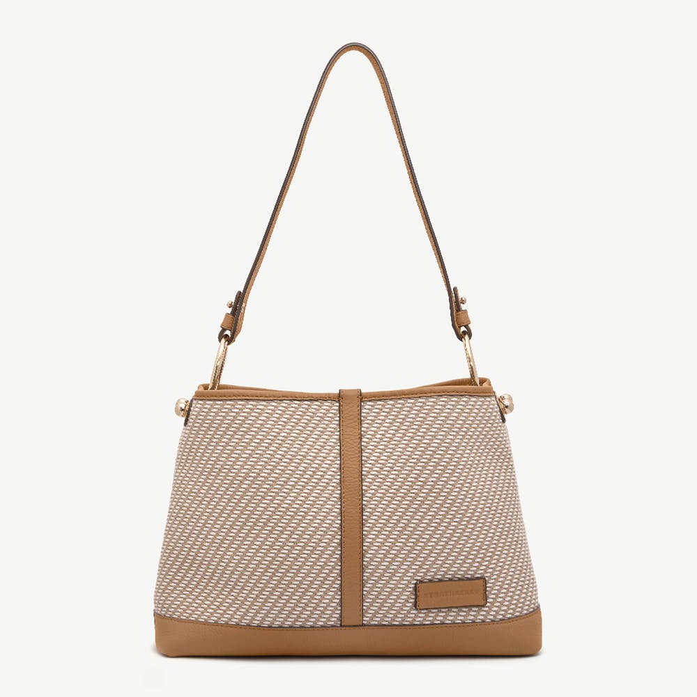 Strathberry Lana Hobo - Caramel/Natural Twill