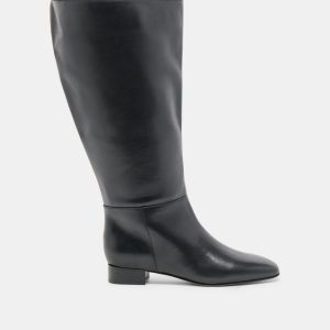 Dolce Vita TYWIN EXTRA WIDE CALF BOOTS BLACK LEATHER