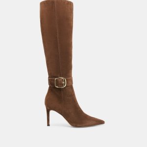 Dolce Vita KINZY NARROW CALF BOOTS DK BROWN SUEDE