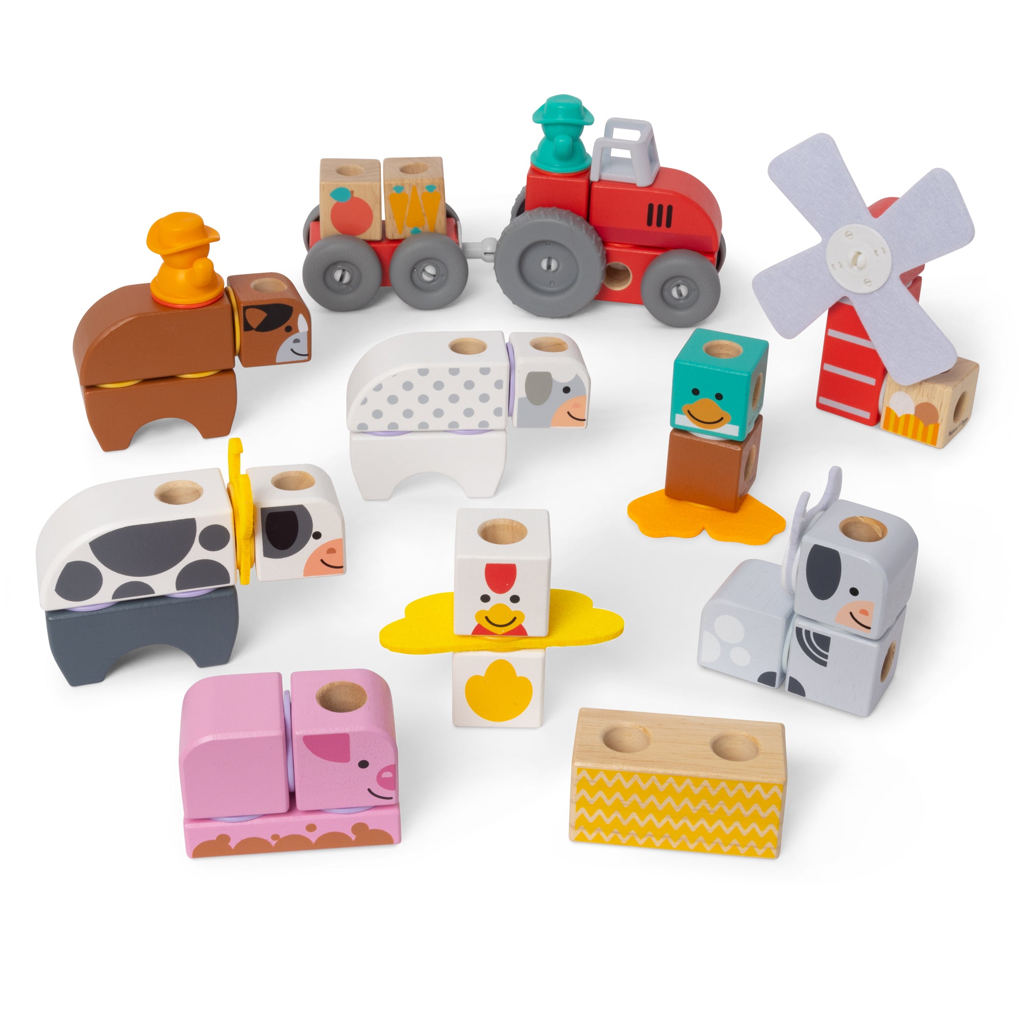 Melissa & Doug Blockables™ Play Sets Farm and Farm Friends 2-Pack Bundle