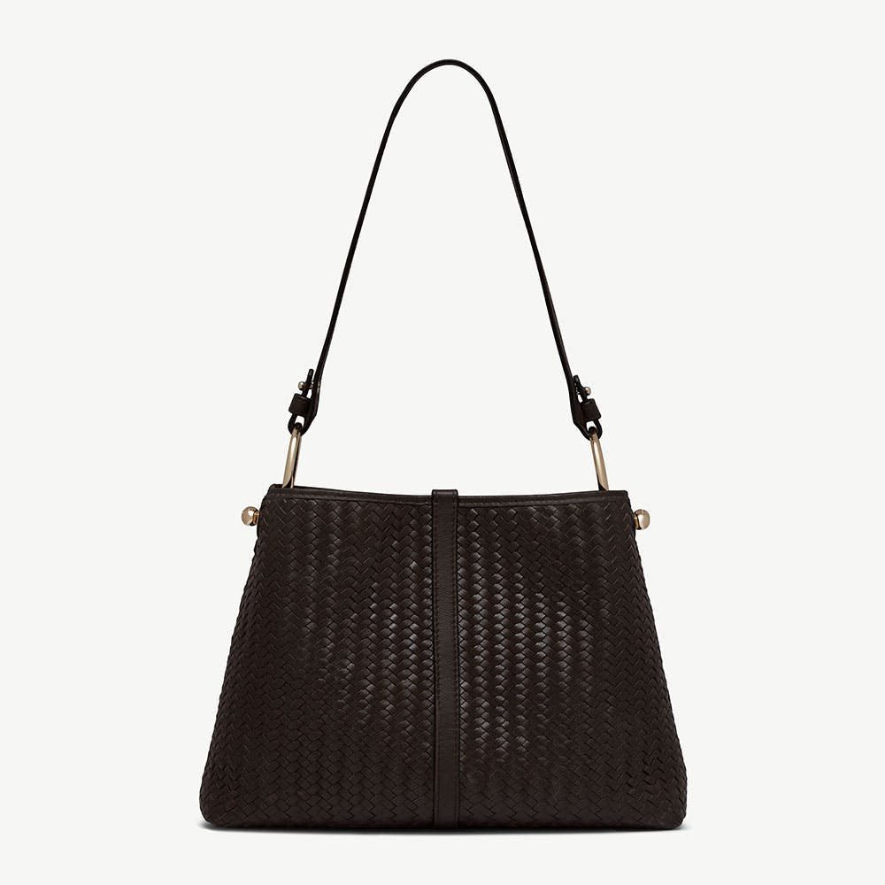 Strathberry Lana Hobo - Chocolate Woven Leather