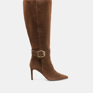 Dolce Vita KINZY EXTRA WIDE CALF BOOTS DK BROWN SUEDE