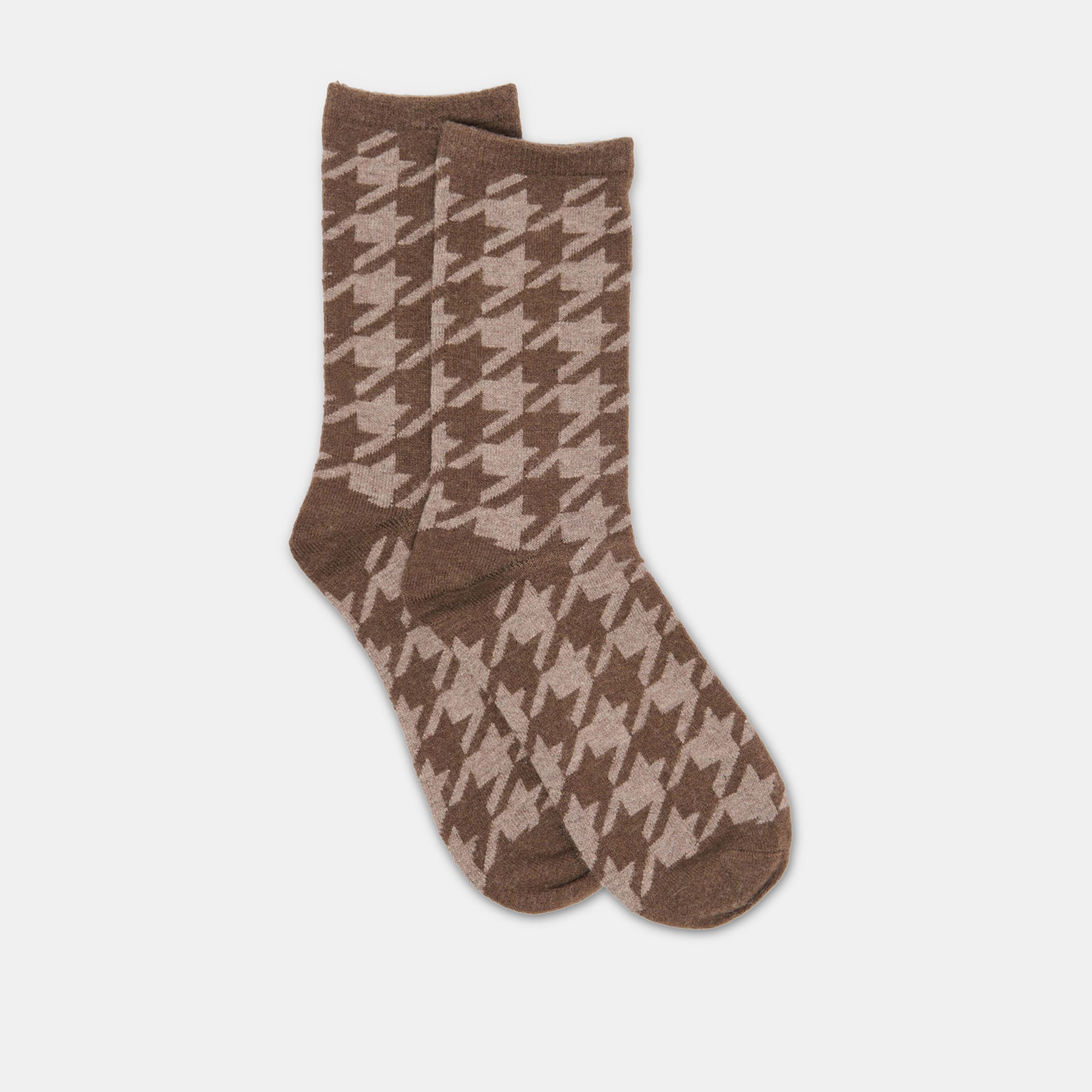 Dolce Vita HOUNDSTOOTH CREW SOCKS ESPRESSO