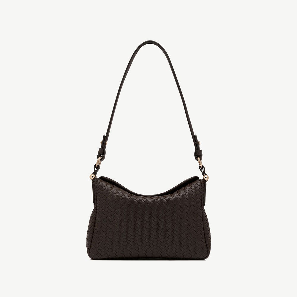 Strathberry Sway - Chocolate Woven Leather