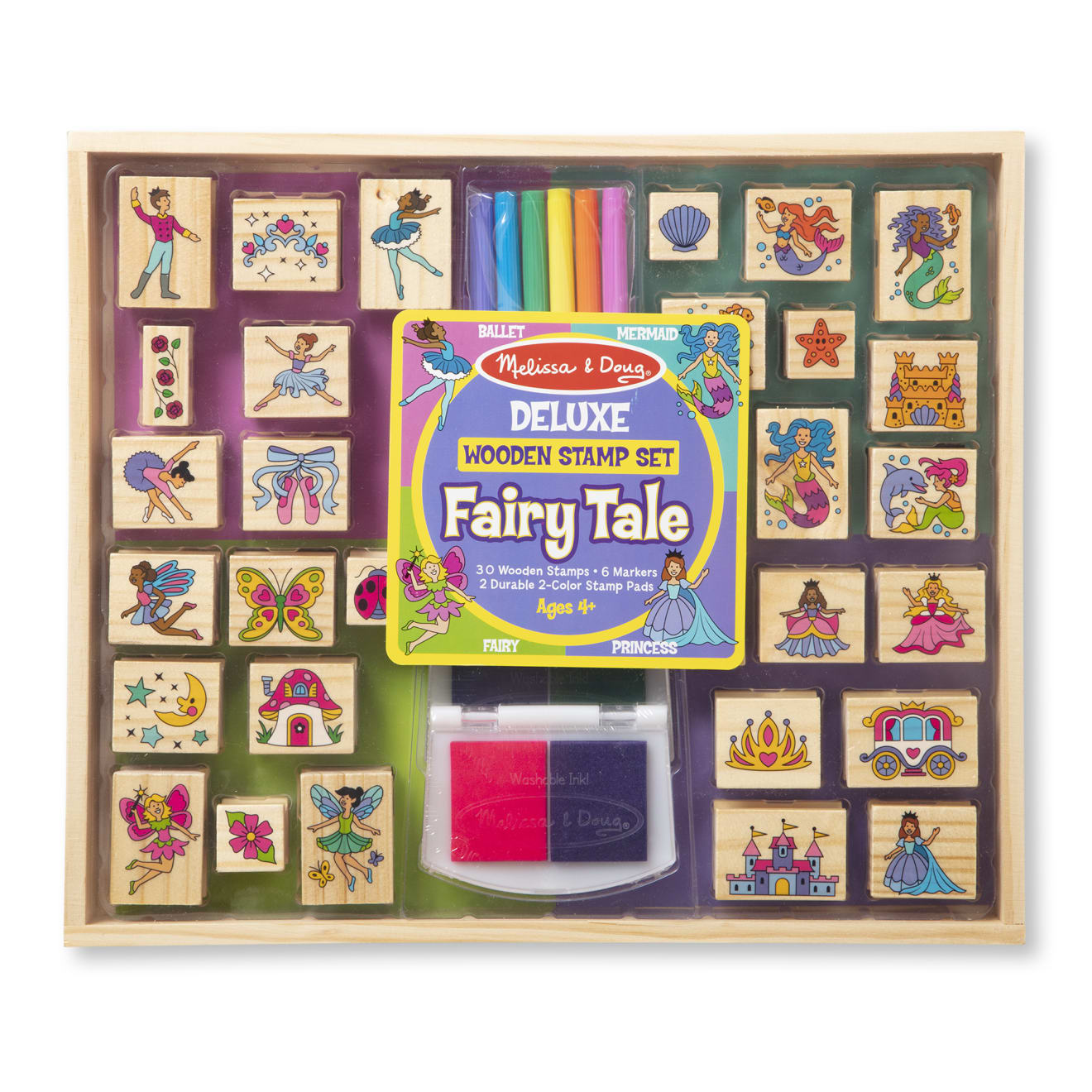 Melissa & Doug Deluxe Wooden Stamp Set - Fairy Tale