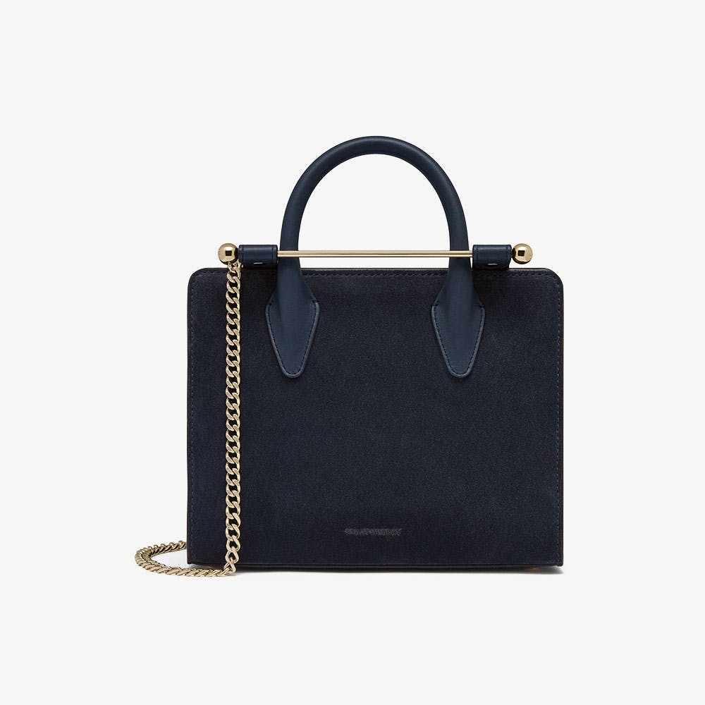 Strathberry Mini Tote - Navy Suede