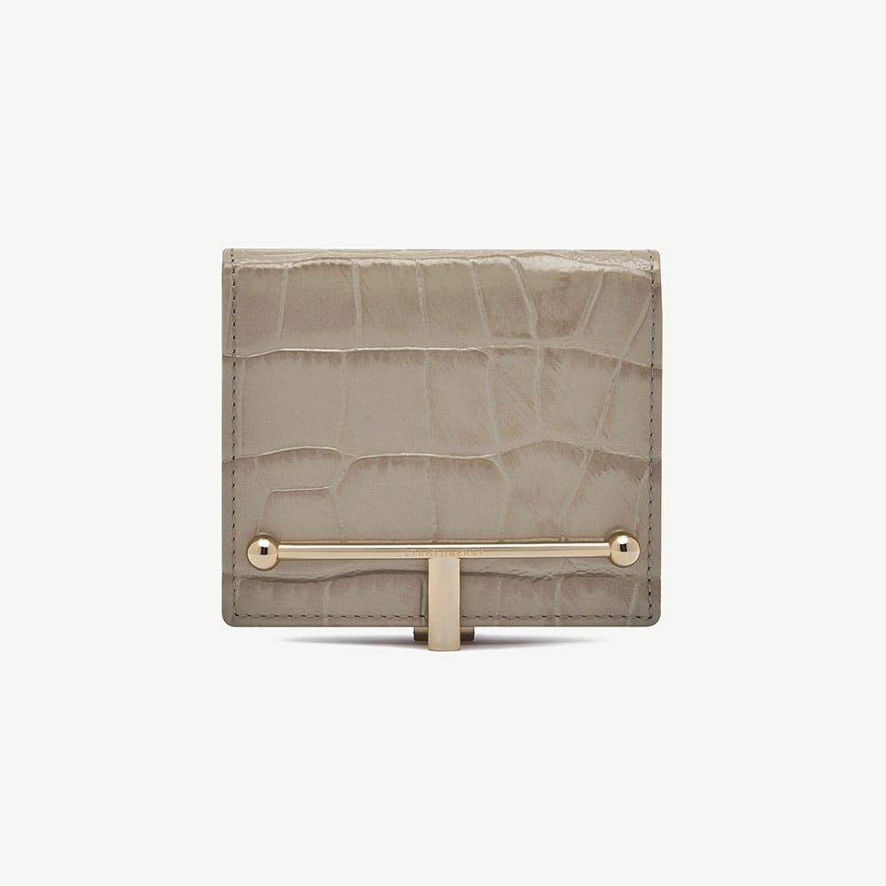 Strathberry Melville Street Wallet - Croc-Embossed Leather Light Taupe
