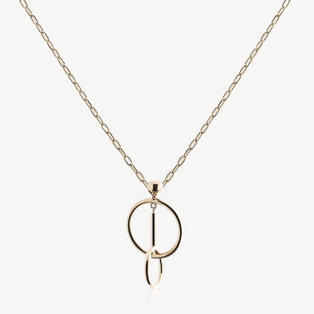 Strathberry Music Bar Hoop Pendant - 22 Carat Gold Gilded