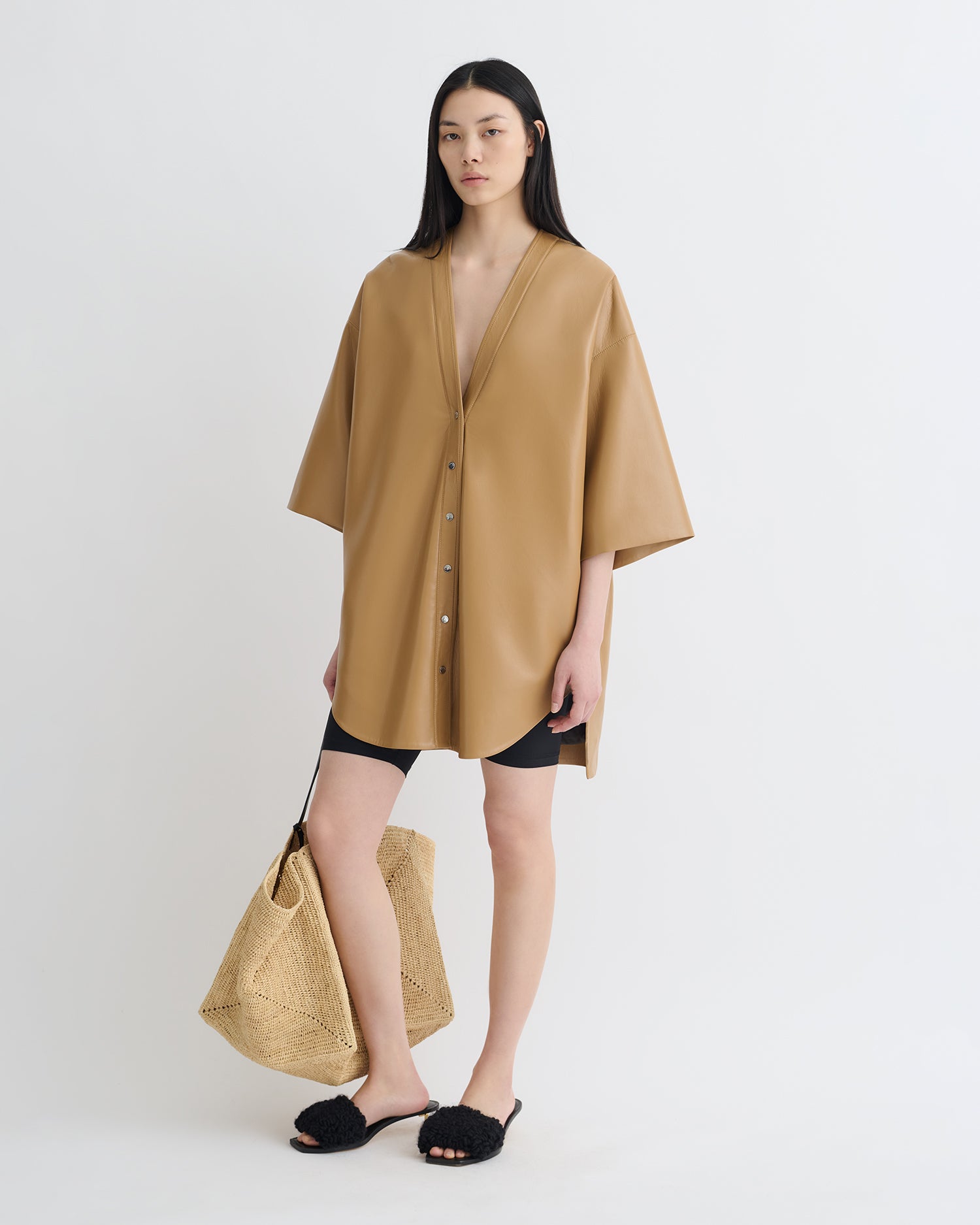 Nanushka Ingar - Okobor™ Alt-Leather Mini Dress - Oak