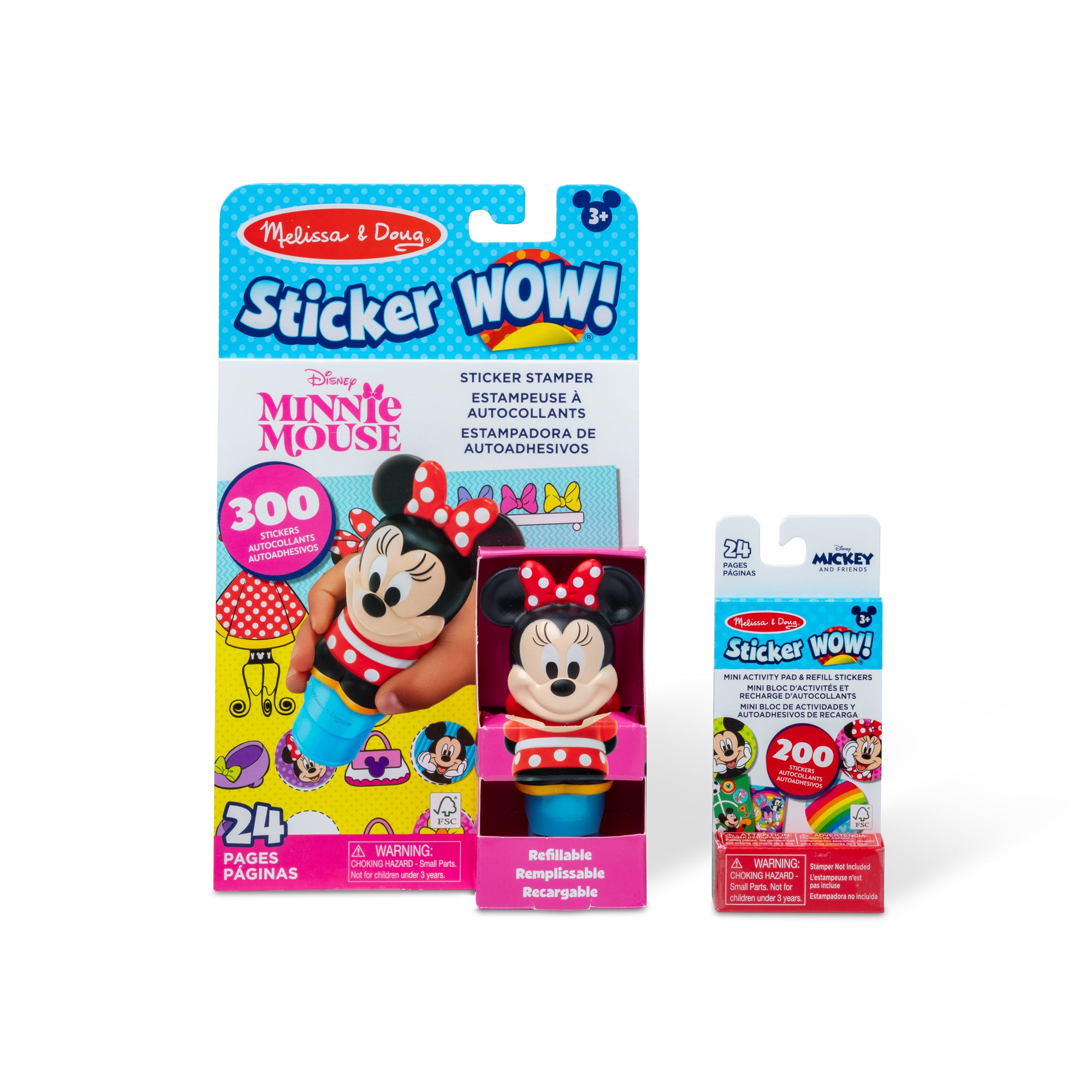 Melissa & Doug Sticker WOW!™ Disney Minnie Mouse Bundle: Activity Pad & Sticker Stamper + Mini Activity P