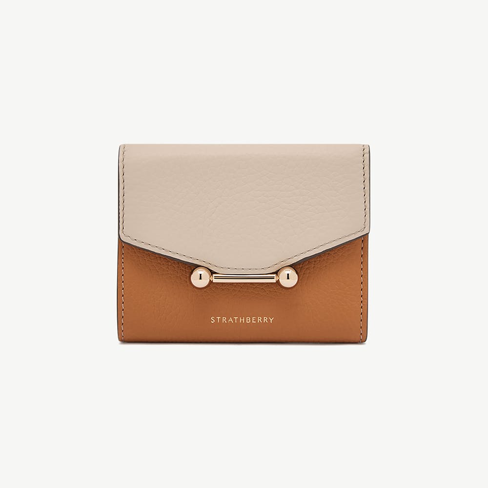 Strathberry Mosaic Trifold Wallet - Oat/Honey/Clay
