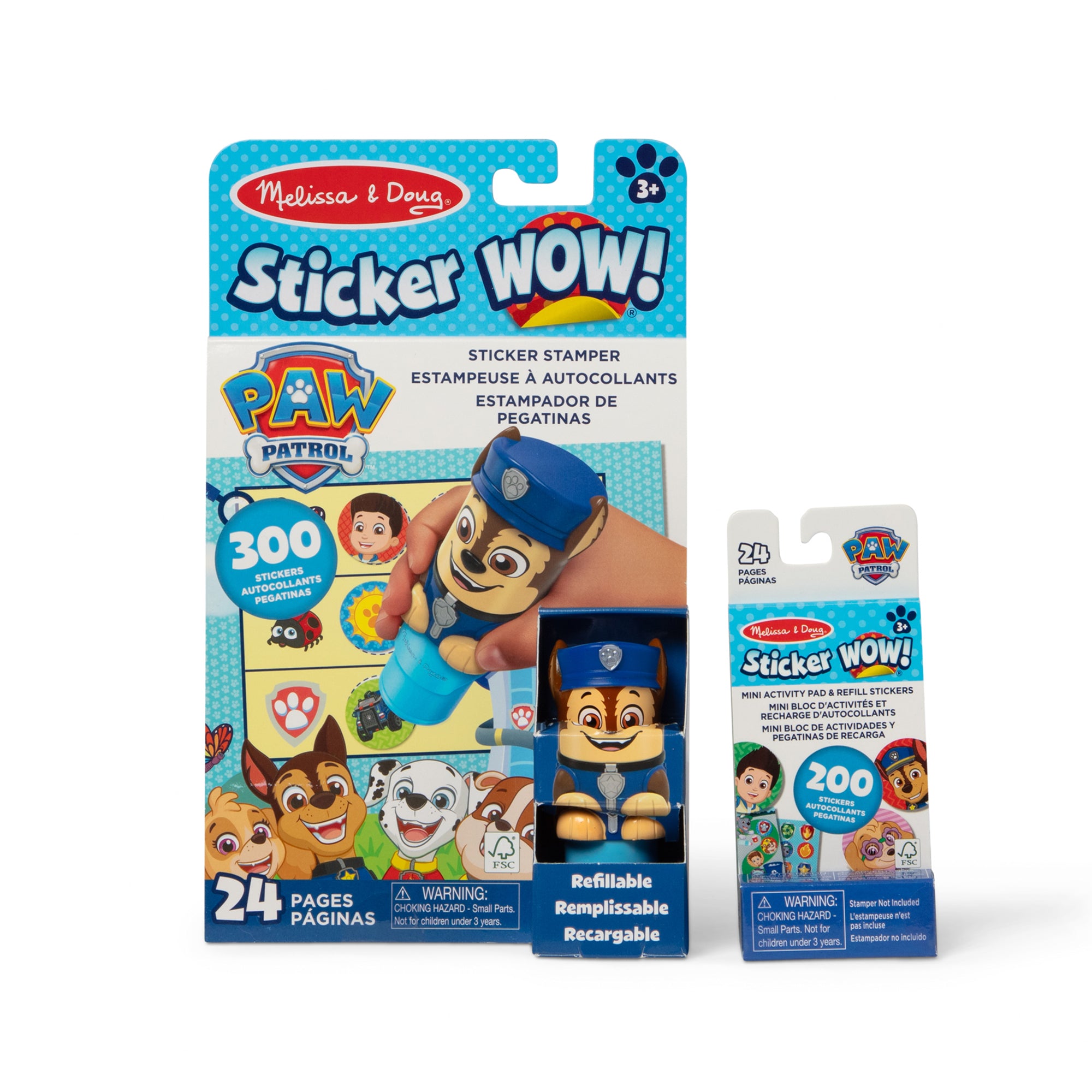 Melissa & Doug Sticker WOW!™ PAW Patrol Chase Bundle: Activity Pad & Sticker Stamper + Mini Activity Pad