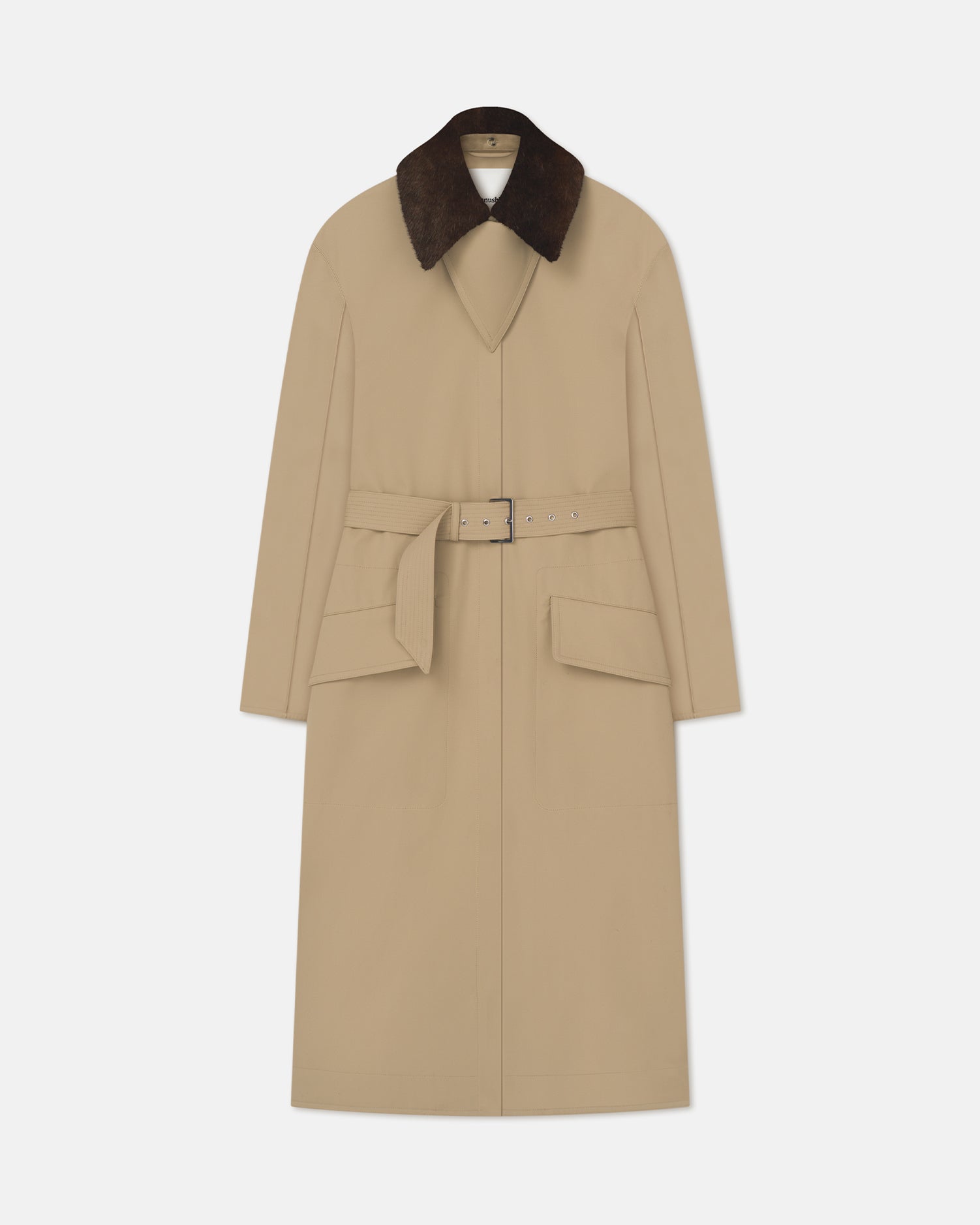 Nanushka Talbot - Bonded Trench/Faux Fur Coat - Beige/Brown
