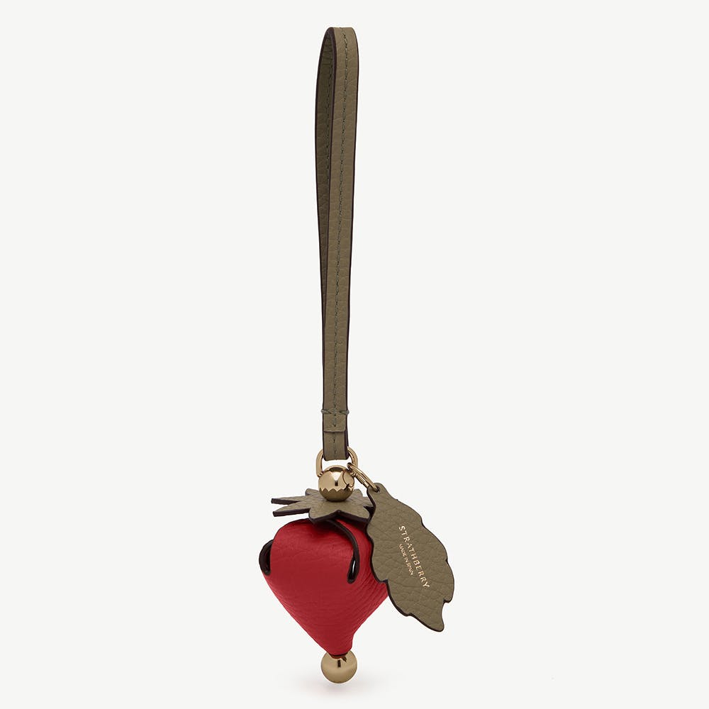 Strathberry Bag Charm - Strawberry Red/Green