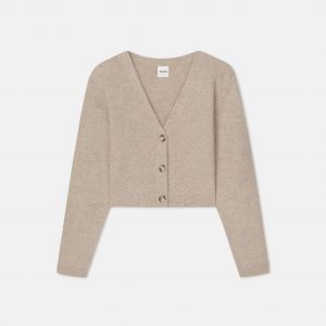 Nanushka Raddix - Overwashed Merino Cardigan - Oatmeal