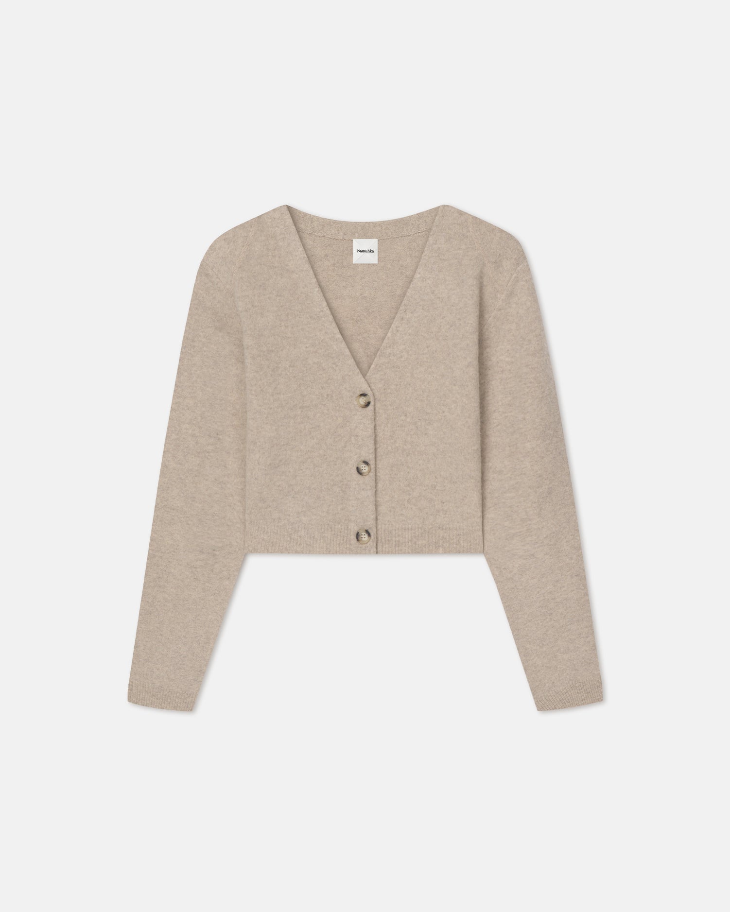 Nanushka Raddix - Overwashed Merino Cardigan - Oatmeal
