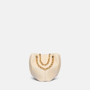 Nanushka The Gather Bucket - Alt-Nappa Bucket Bag - Creme