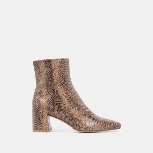 Dolce Vita BAYRA BOOTIES SNAKE TAN EMBOSSED LEATHER