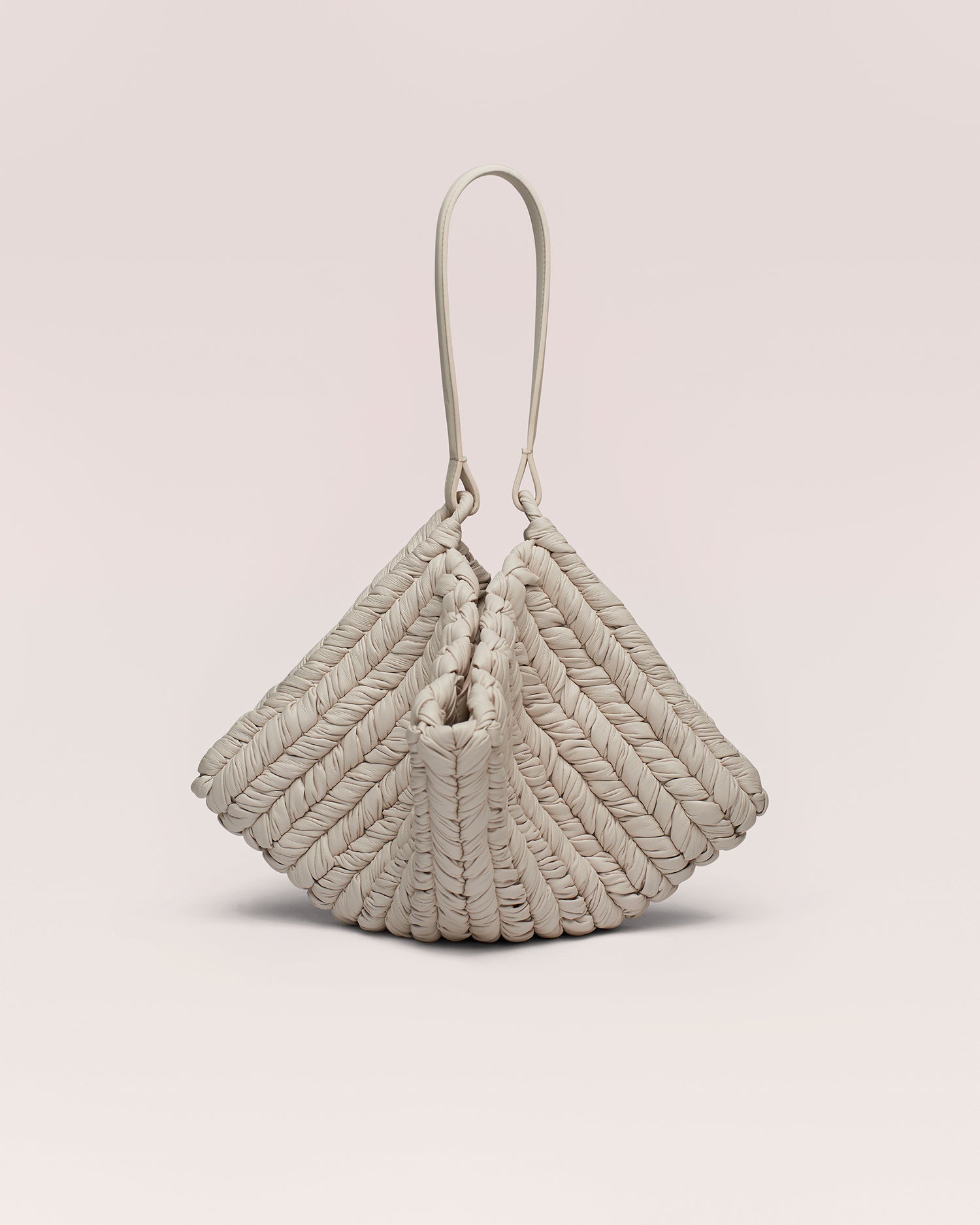Nanushka The Square Bag - Knitted Leather Tote Bag - White