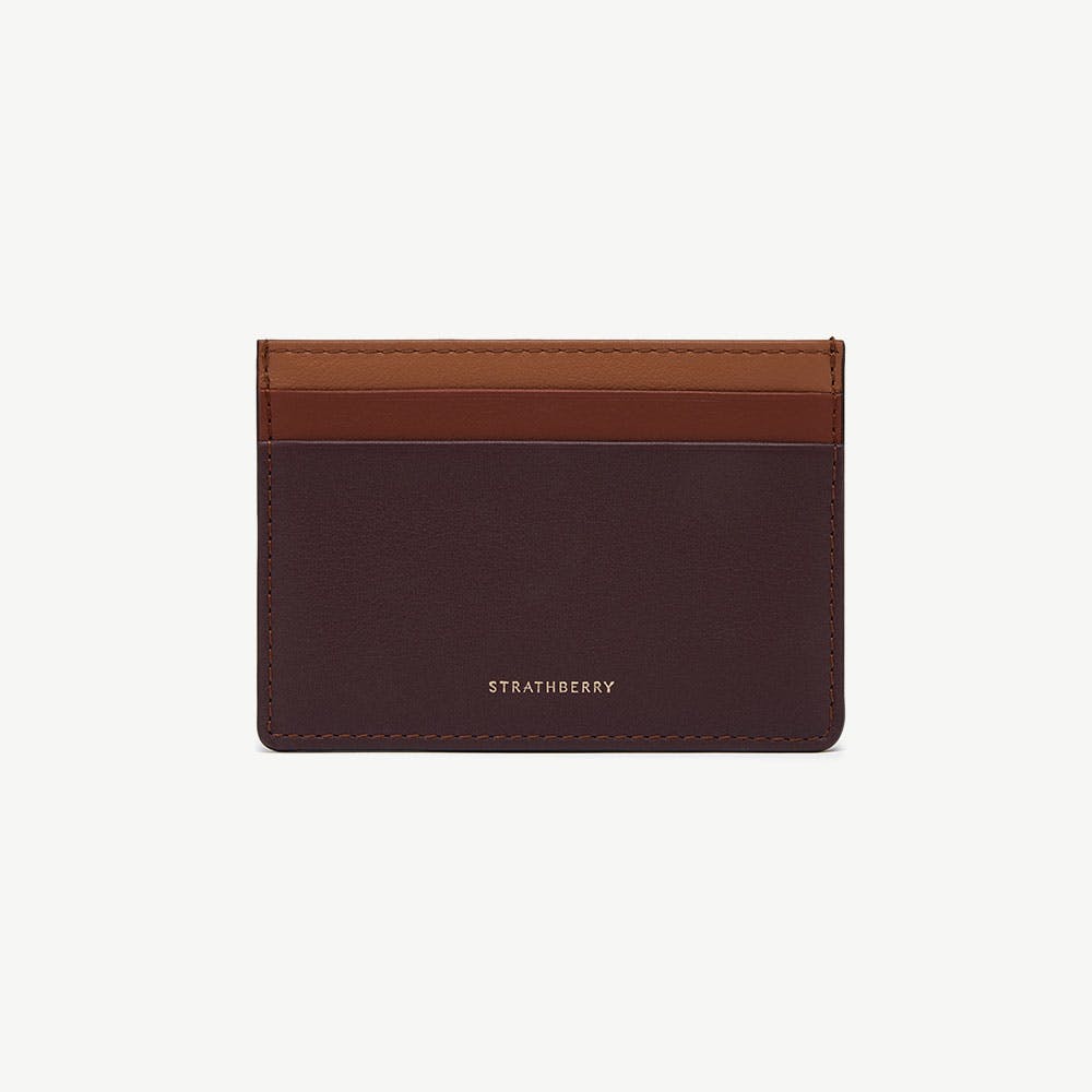 Strathberry Cardholder - Burgundy/Walnut/Chestnut