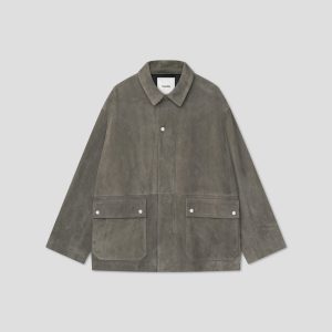 Nanushka Melesio - Suede Jacket - Dark Grey
