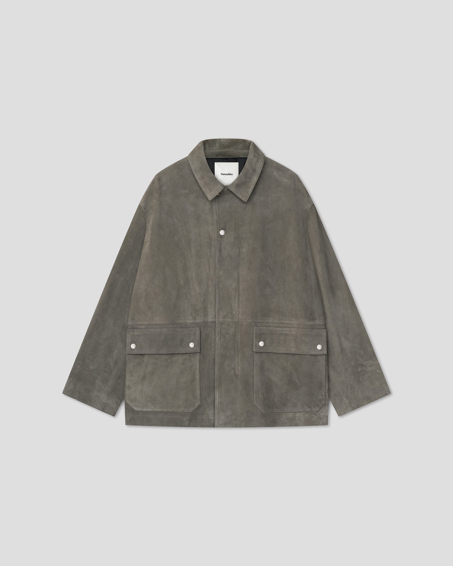 Nanushka Melesio - Suede Jacket - Dark Grey
