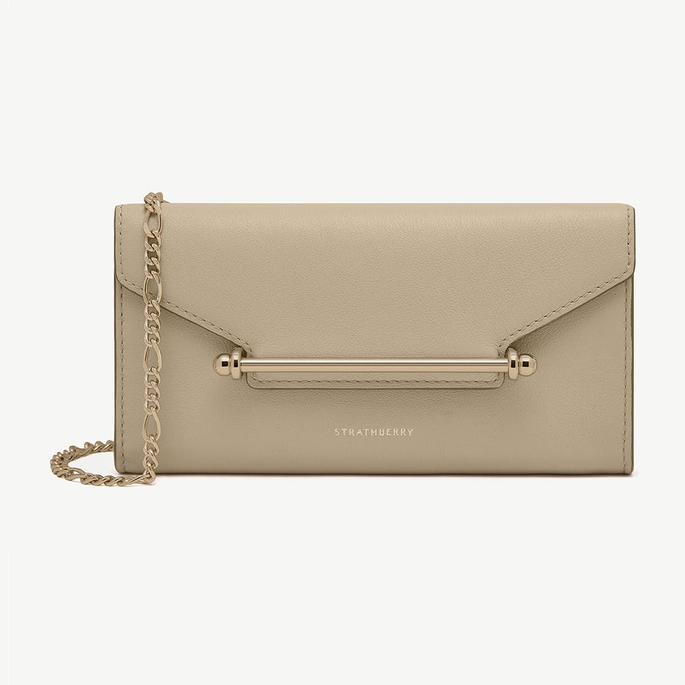 Strathberry Multrees Chain Wallet - Sand