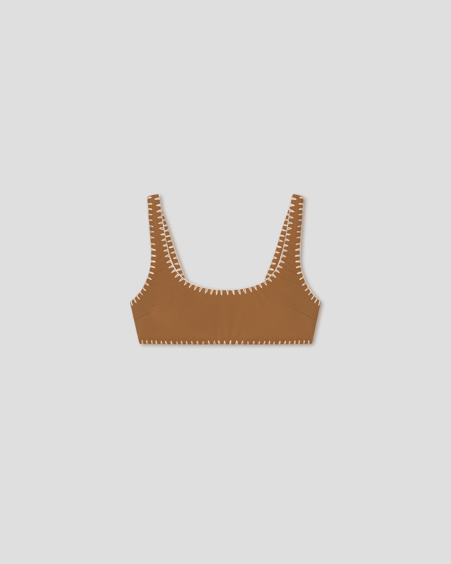 Nanushka Malti - Recycled nylon bikini top - Brown/Creme