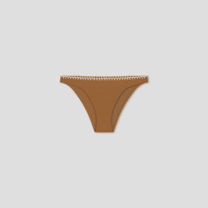 Nanushka Merve - Recycled nylon bikini bottoms - Brown/Creme