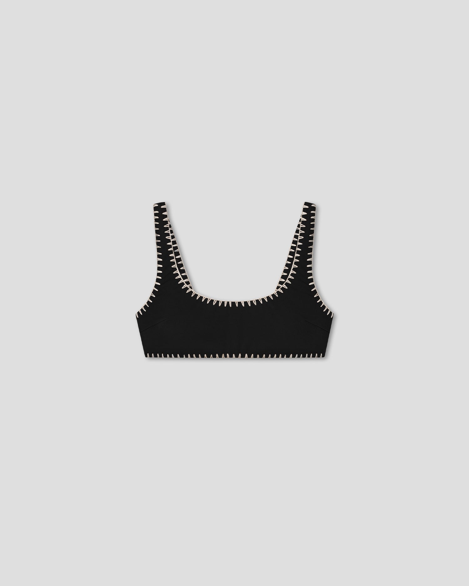 Nanushka Malti - Recycled nylon bikini top - Black/Creme