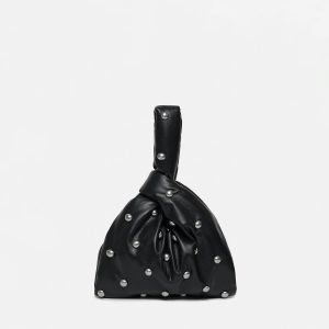 Nanushka Jen Mini - Okobor/Studs Evening Bag - Black/Silver