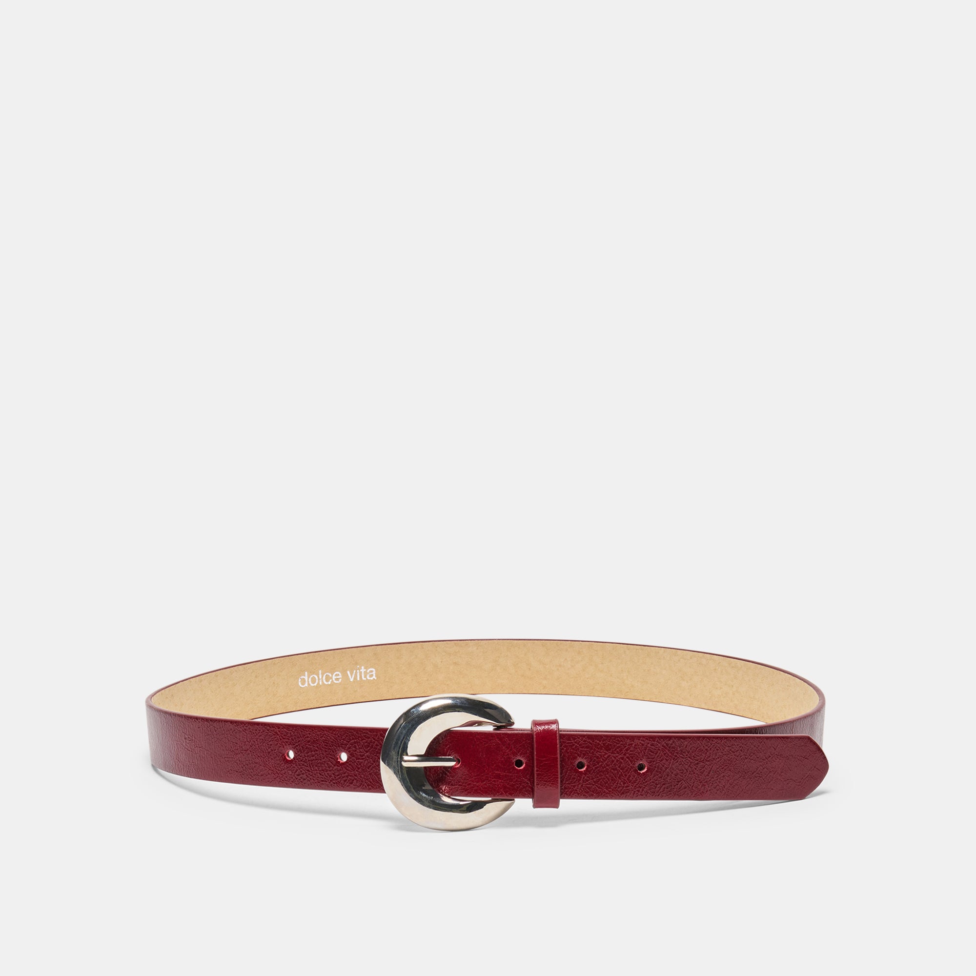 Dolce Vita CHUNKY CURVED BUCKLE BELT BURGUNDY