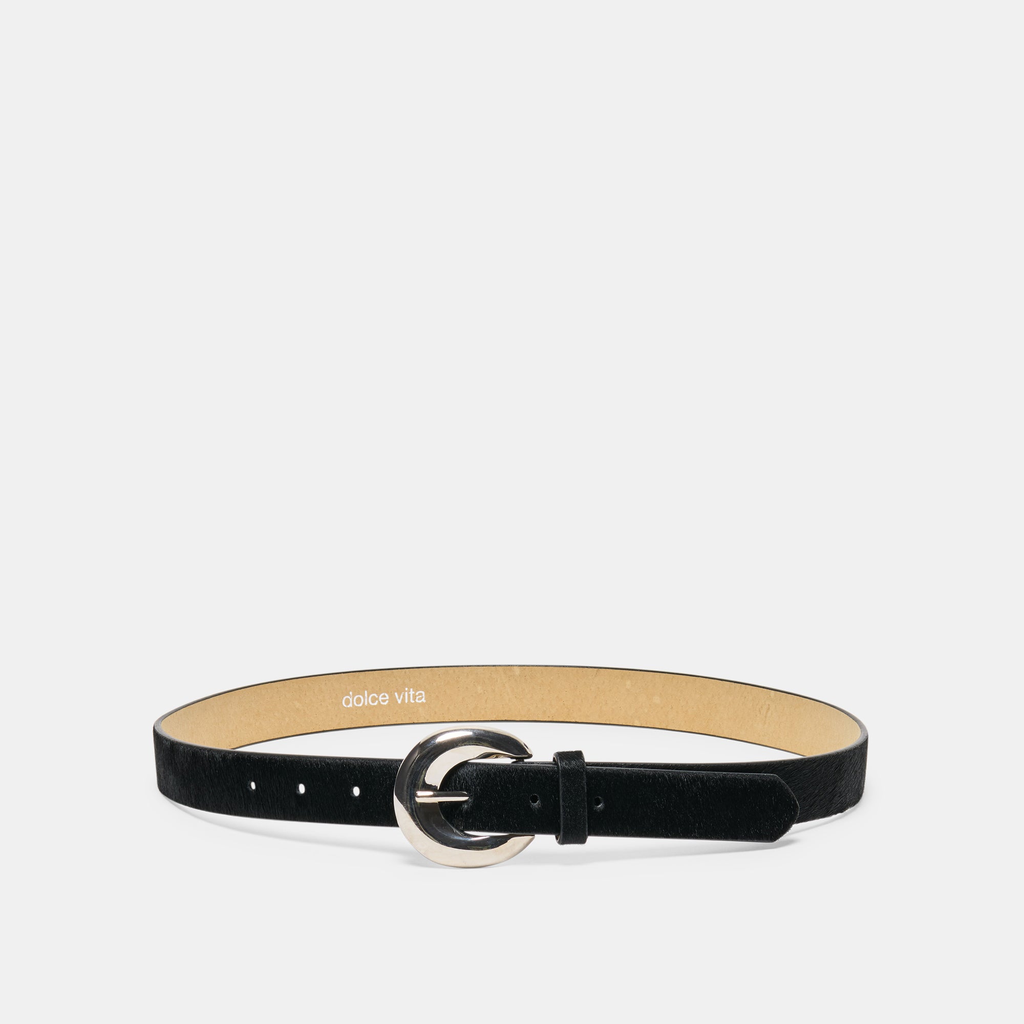 Dolce Vita CHUNKY CURVED BUCKLE BELT BLACK