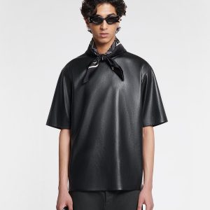 Nanushka Isaac - Okobor™ Alt-Leather T-Shirt - Black