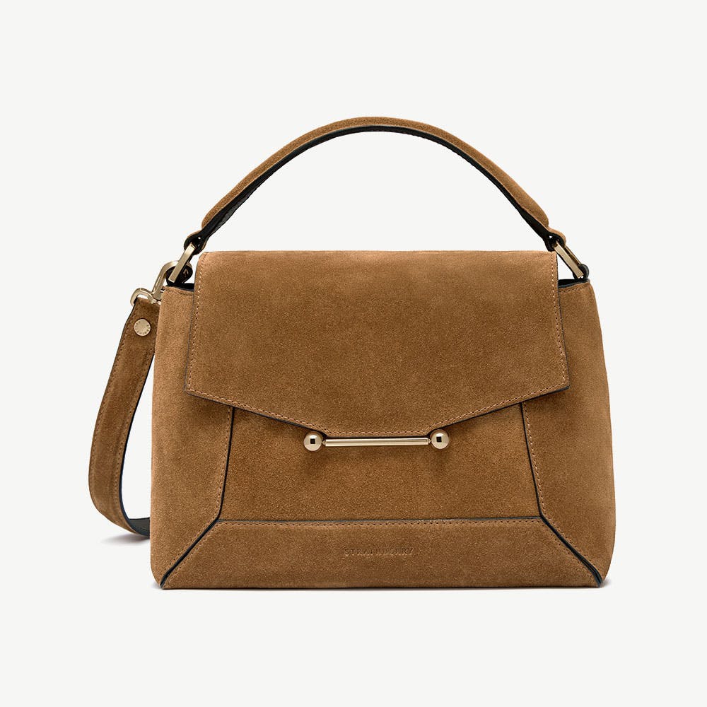 Strathberry Mosaic Bag - Toffee Suede/Espresso