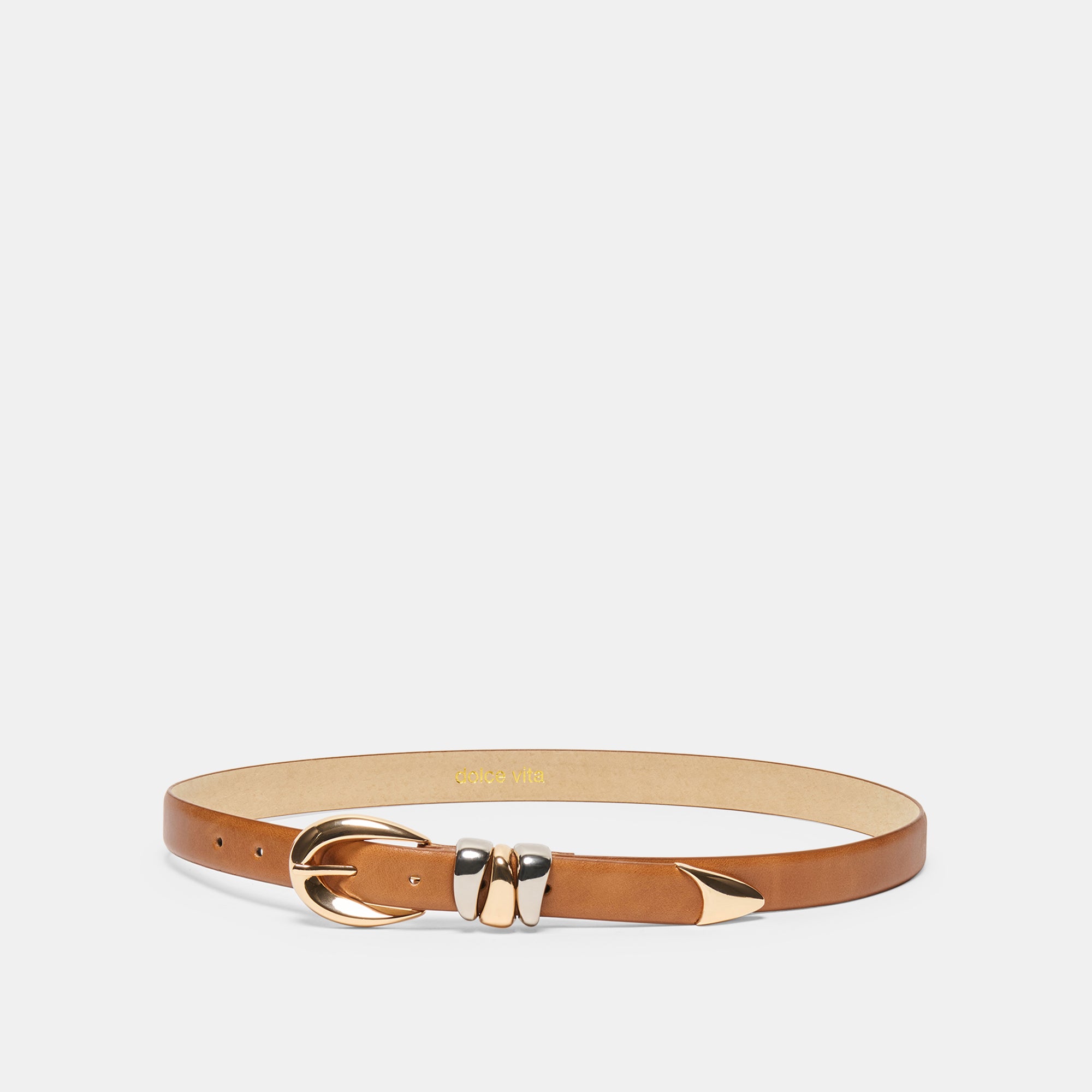 Dolce Vita MIXED METAL BUCKLE BELT TAN