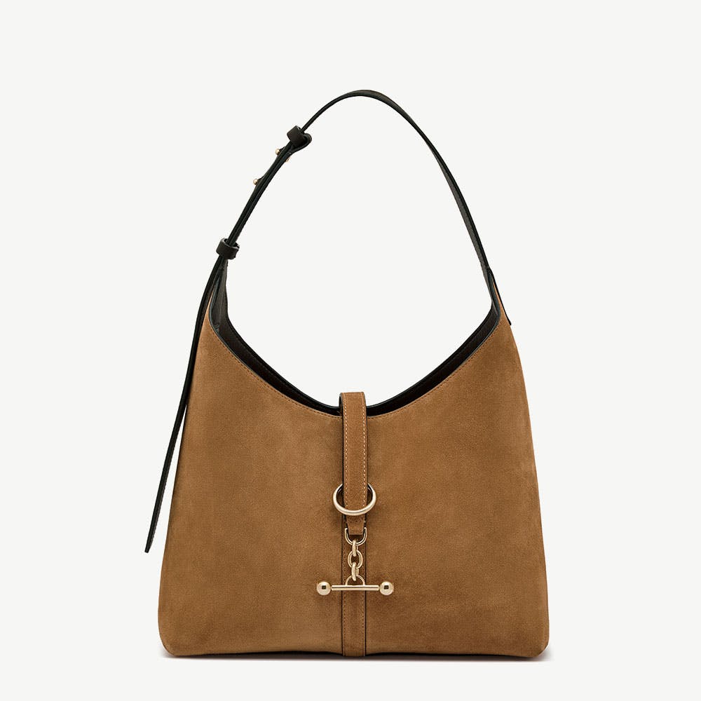 Strathberry Kite Hobo - Toffee Suede/Espresso