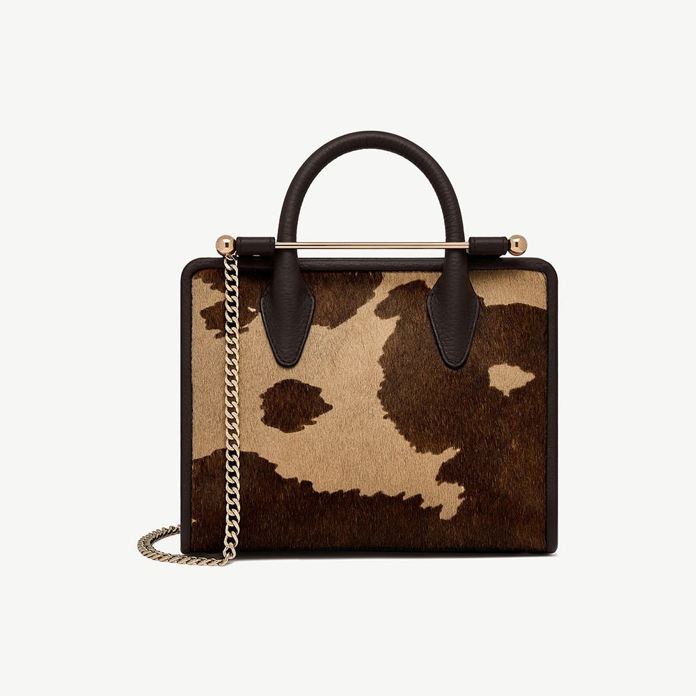 Strathberry Mini Tote - Sand/Espresso Spot Print