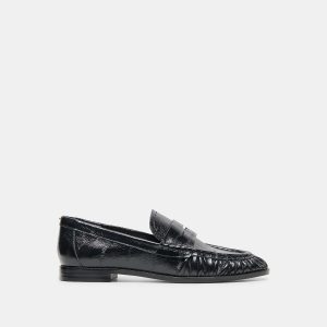Dolce Vita BAXEN LOAFERS NOIR EMBOSSED LEATHER
