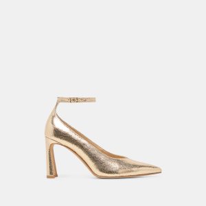 Dolce Vita KARSIN HEELS GOLD EMBOSSED LEATHER