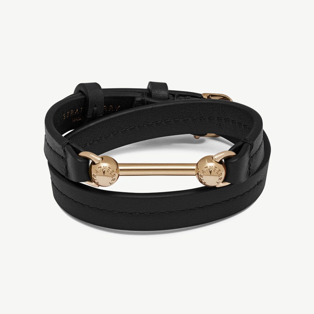 Strathberry Corda Double Wrap Bracelet - Black