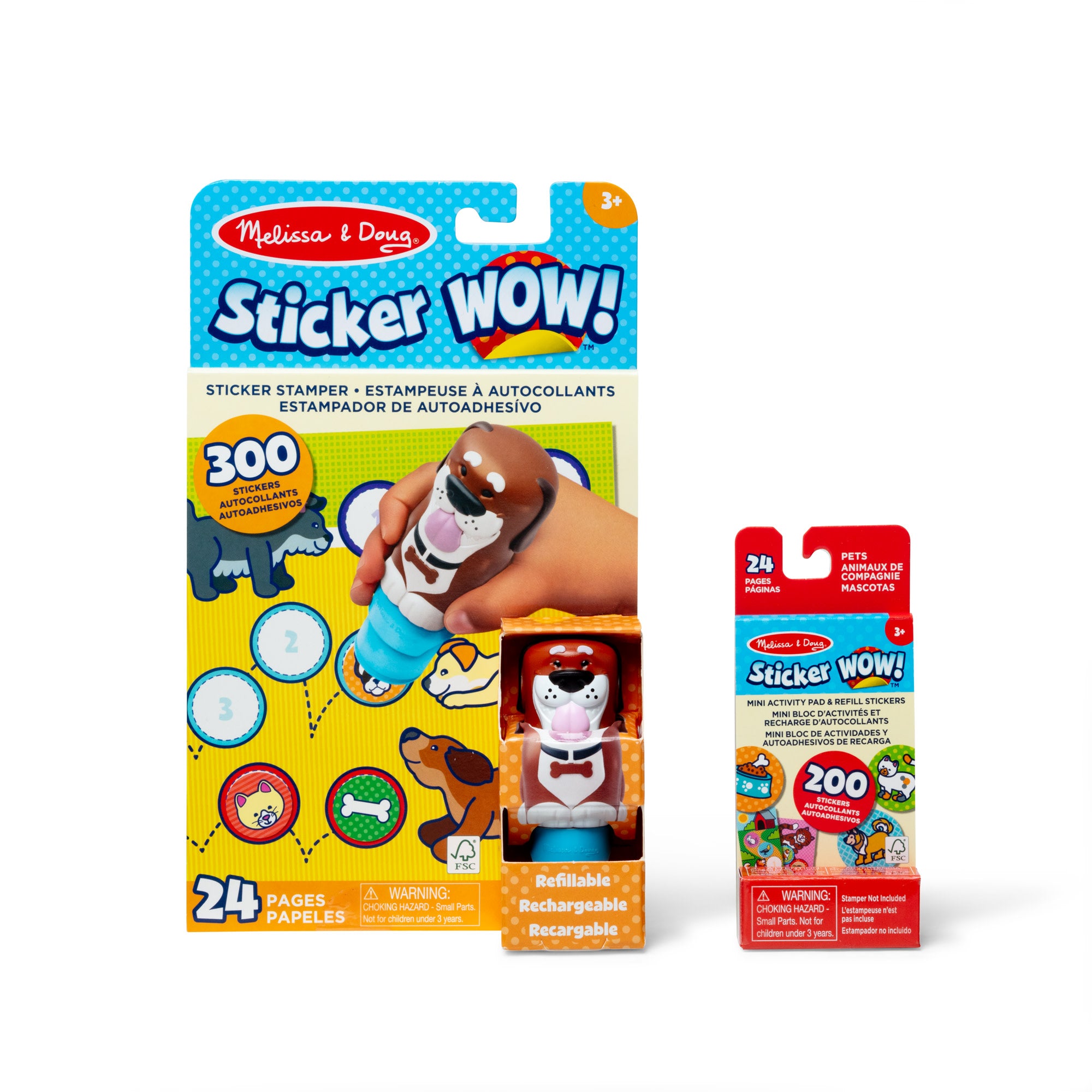 Melissa & Doug Sticker WOW!™ Dog Bundle: Activity Pad & Sticker Stamper + Mini Activity Pad and 200 Refil