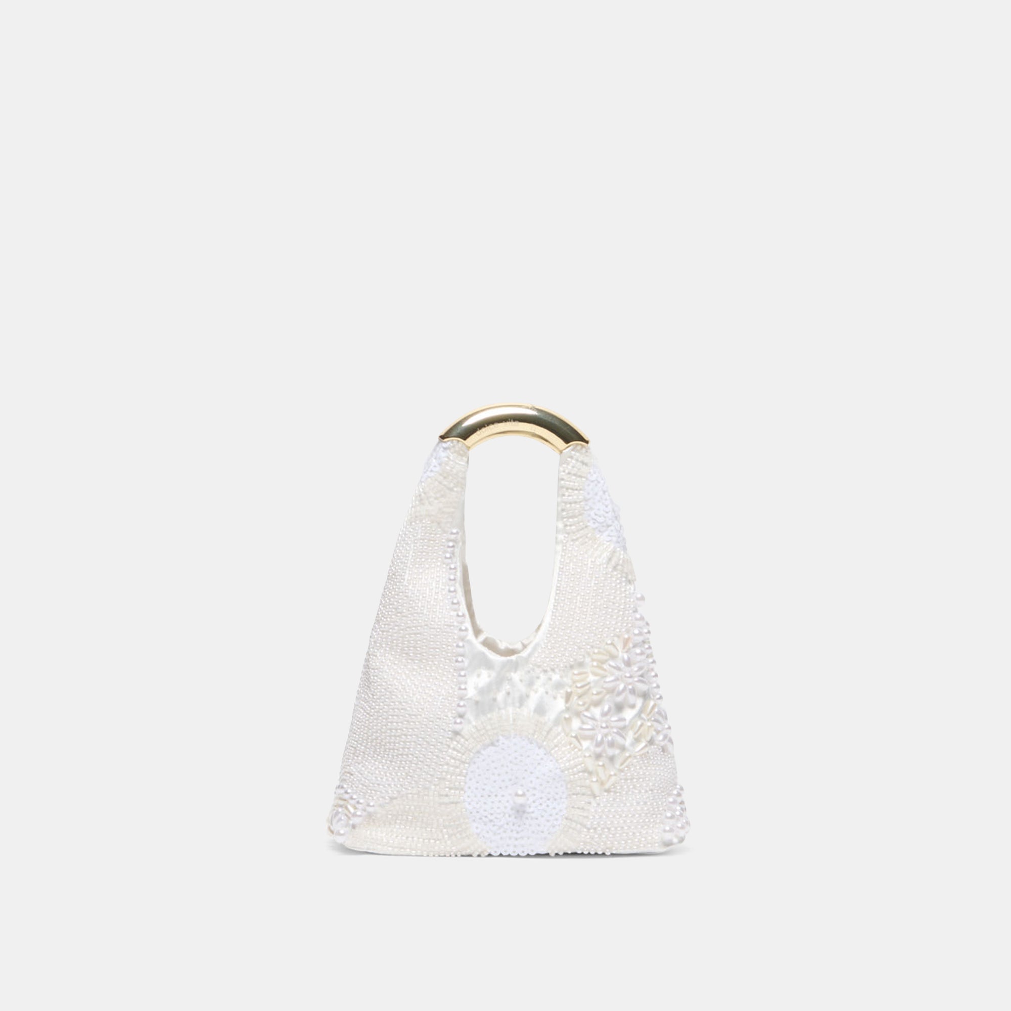 Dolce Vita EVELISE MINI HANDBAG WHITE PEARL SATIN