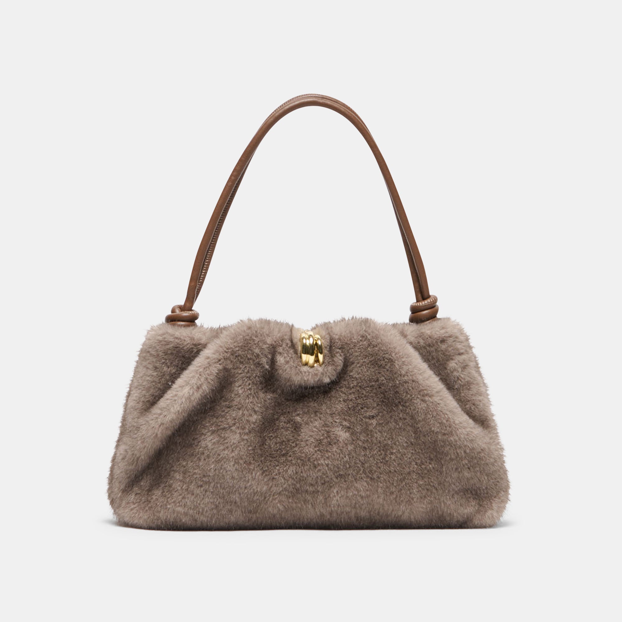 Dolce Vita RAVEL SHOULDER BAG GREY FAUX FUR