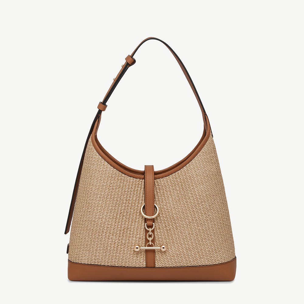 Strathberry Kite Hobo - Tan/Natural Raffia