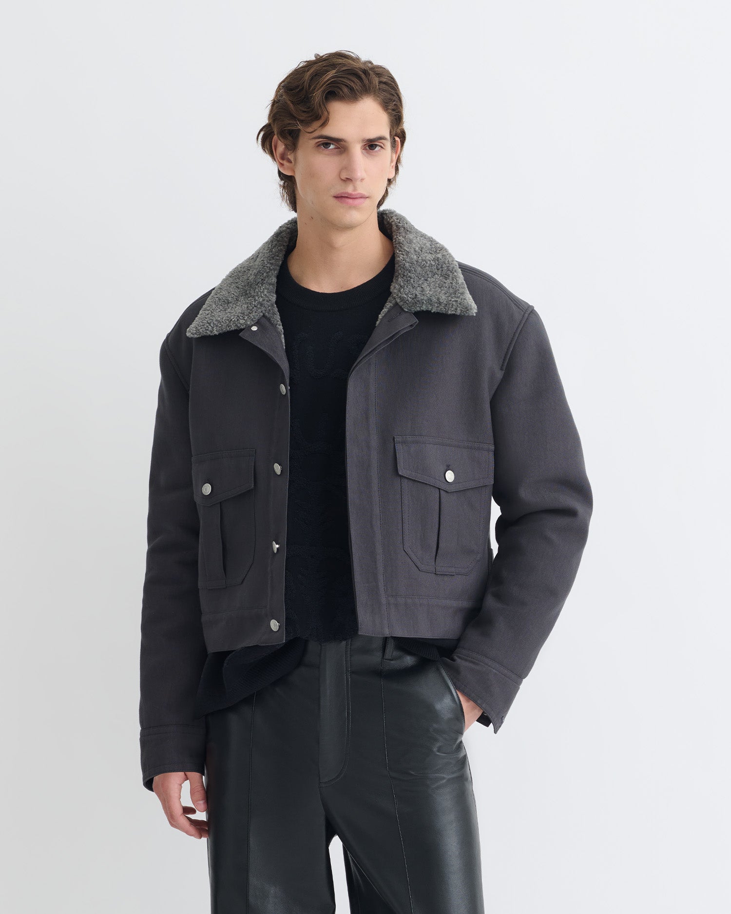 Nanushka Nowell - Wax Cotton Jacket - Graphite