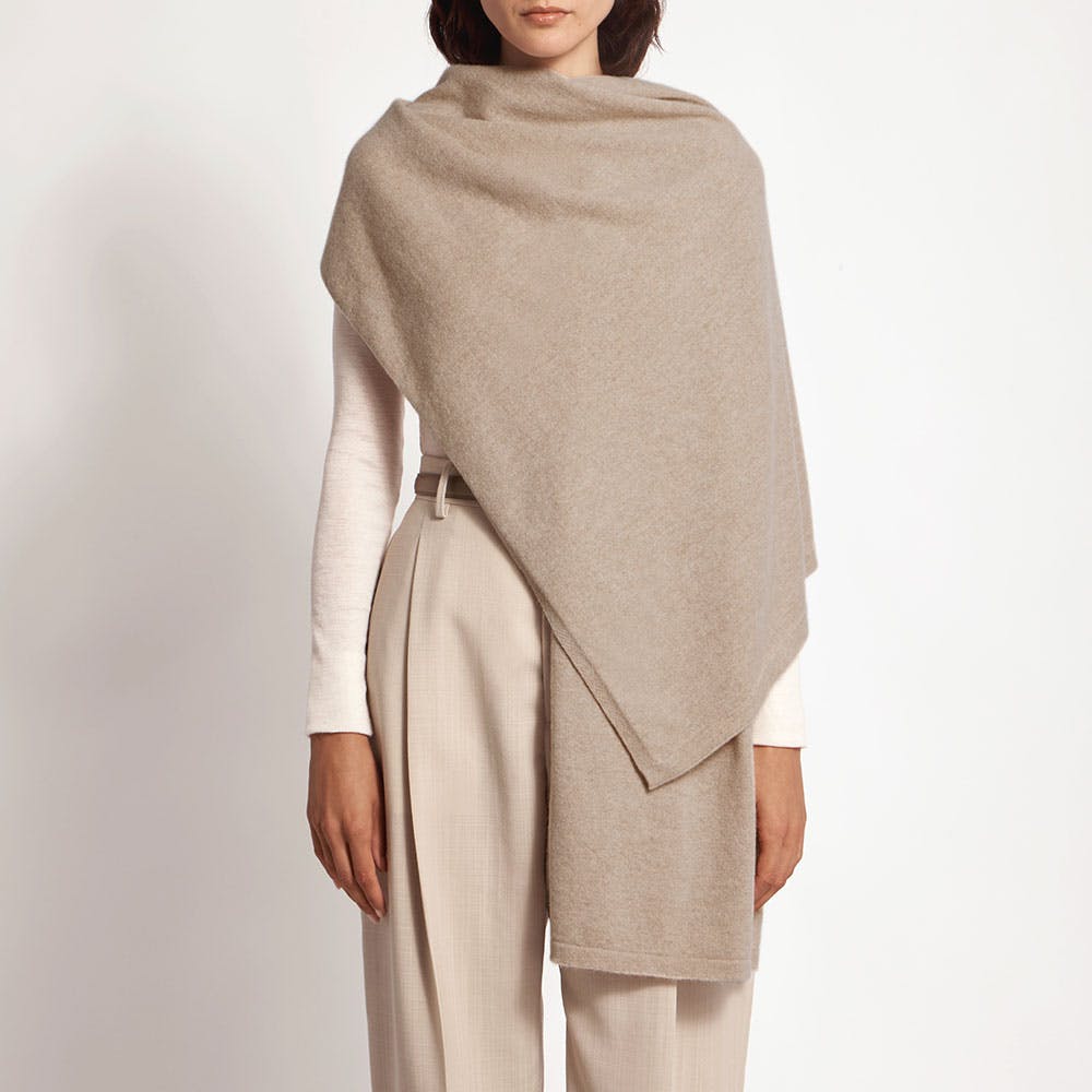 Strathberry Westray Cashmere Travel Wrap - Oat